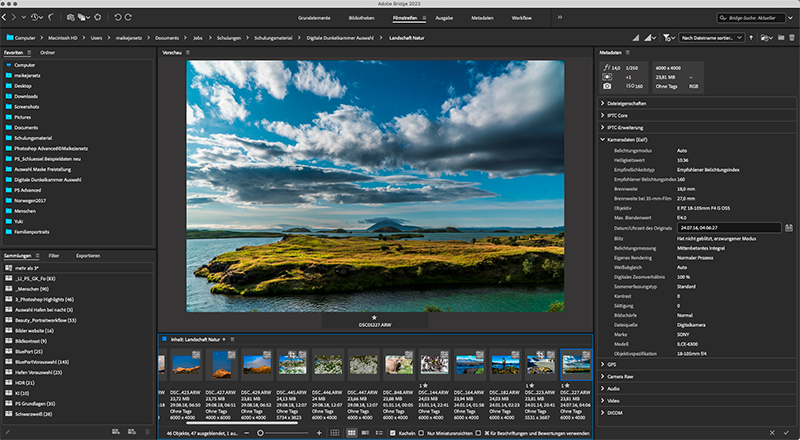 Workflow in der Adobe Bridge, © Maike Jarsetz